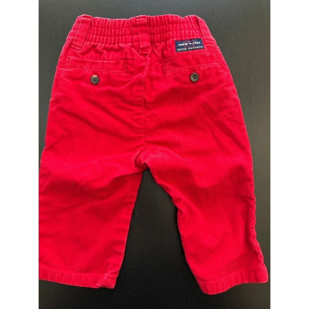 Janie and Jack Baby Corduroy Pants Size‎  3-6 Months Red Infant Prep